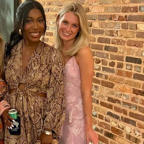 WAYF Women's Open Back Ruffle Hem Midi Dress - Picture 4 of 4